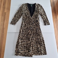Lauren Ralph Lauren Surplice Jersey Dress Size 14 /US 10 Wrap Midi Lined
