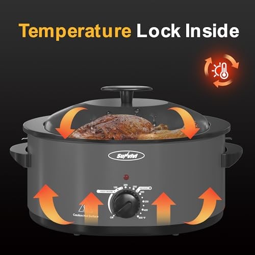 8 Quart Roaster Oven with Self-Basting Lid, with Removable Roasting 8QT Grey - Picture 4 of 7