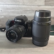 Canon EOS Elan 35mm SLR Camera 28-80mm Sigma Zoom Lens 75-300mm DL