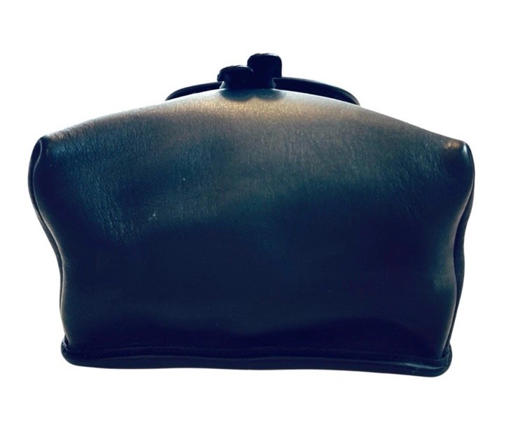Vintage COACH Daypack Black Leather Drawstring Mini Backpack