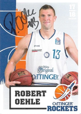 Robert Oehle. Oettinger Rockets. 2017/18. Original signierte Autogrammkarte. - Bild 1 von 2