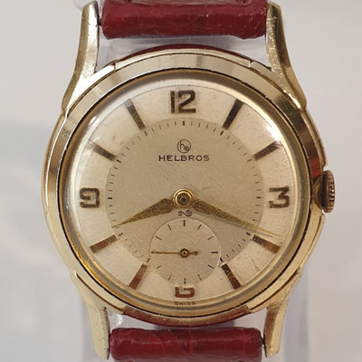 Vintage Herrenuhr ''HELBROS'' Swiss Made Cal. ''101'' AS kleine Sekunde 17J 1955