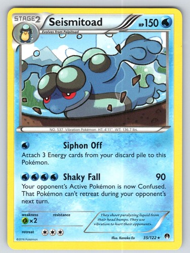 Seismitoad 35/122 Rare BREAKpoint Pokemon MODERATELY PLAYED