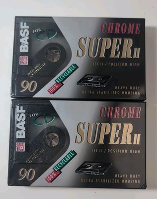 2 x BASF Chrome Super II 90 Cassette Tapes 