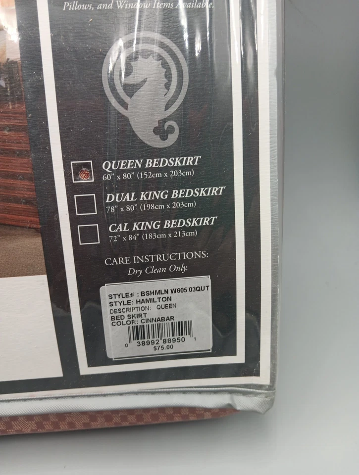 Saia cama queen Waterford estilo Hamilton cinábrio ree dourada quadriculada - Imagem 3 de 4