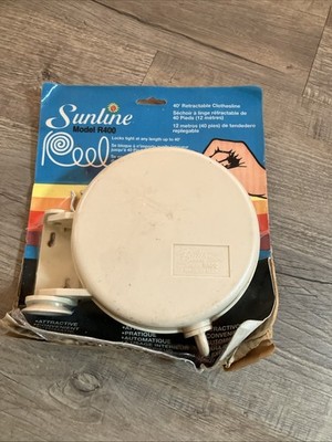 Vintage Sunline 40' Retractable Clothesline Reel Model R400 Indoor Outdoor