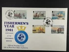Isle Of Man FDC 1981 Fishermen's Year Ships Sailing Boats Stamps First Day Cover