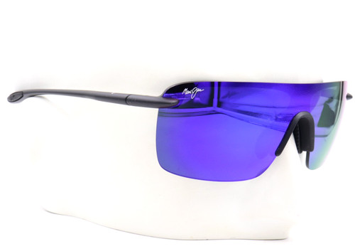 Maui Jim PALULU Matte Black Hawaii Blue Wrap Sunglasses B680-02 / MJ0680S-003
