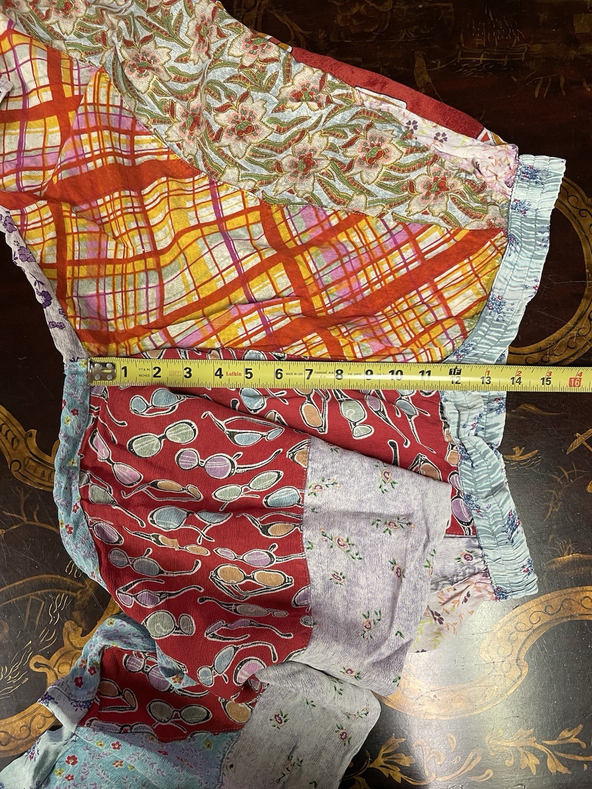 VTG Sacred Threads Patchwork Pull on Wide Leg Pan… - image 12