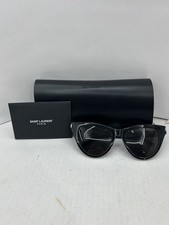 Saint Laurent SL425 001 Cat Eye Sunglasses Black 54mm Italy with Case And Cards