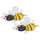 2 Pcs Garden Wall Ornaments Metal Bee Decor Iron Hanging Outdoor