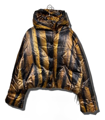 MM6 Maison Margiela Fur Print Down Jacket S32AM0309 Brown Nylon Size:M 4388