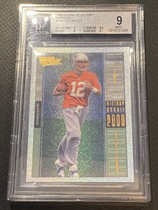 2000-Ultimate-Victory-Tom-Brady-146-Foil-Parallel-Rookie-RC-BGS-9