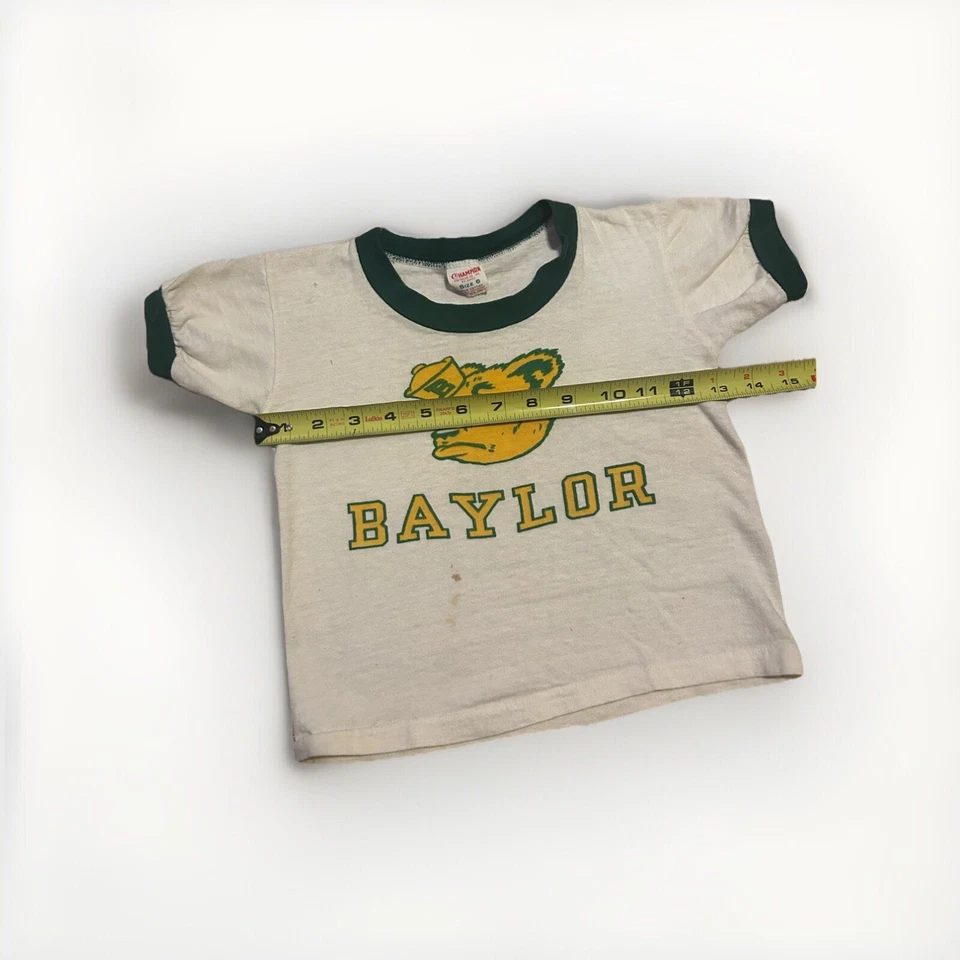 1950s 1960s Champion Running Man Baylor University Youth Size 6 T-shirt - Image 4 of 4