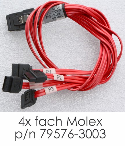 LSI MOLEX 79576-3003 MiniSAS SATA SAS KABEL SFF-8087 RAID FÜR 4x FESTPLATTEN  - Bild 1 von 1