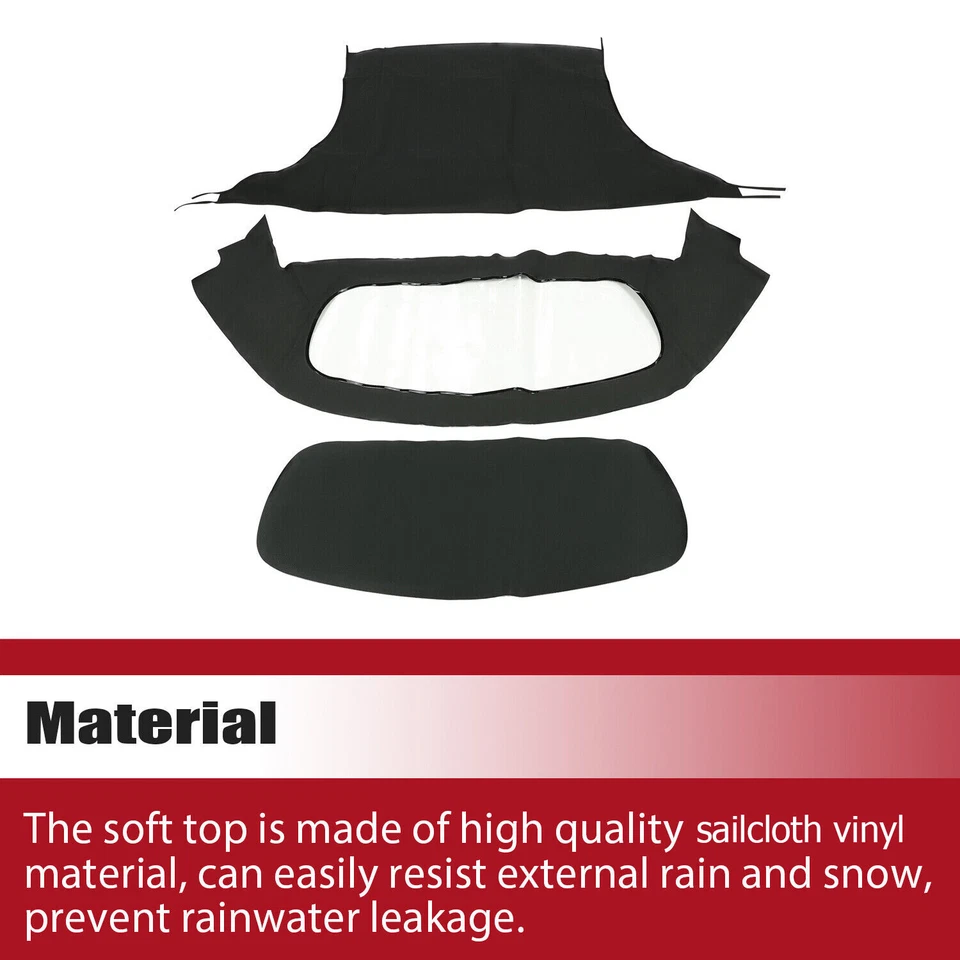 For Toyota Celica 1991-1993 92 Convertible Soft Top w/ Plastic Window Black Roof Foto 2 de 4