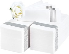 100 Pack Guest Towels Disposable Soft And Absorbent Bathroom Napkins Paper White