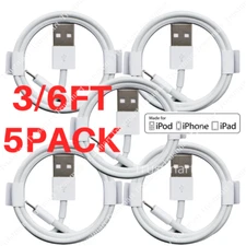 5PCS Lot USB Charger Cable 3ft 6ft For iPhone 11 XS XR 8 7 6 5c 4 Charging Cord