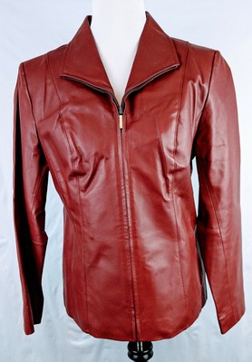 East 5th Women's Red Leather Jacket 