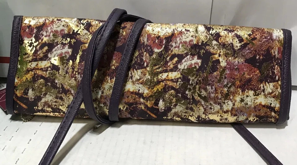 💐 ¡¡Sonia Kashuk!! ¡¡Estuche enrollable dorado púrpura 11 bolsillos!! Cosméticos de viaje🆕 Foto 3 de 4