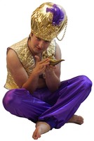 Aladdin-sultan- Genie Of The Lamp With Oversized Genie Hat Mens Small-4xl Aladdin-sultan- Genie Of The Lamp With Oversized Genie Hat Mens Small-4xl