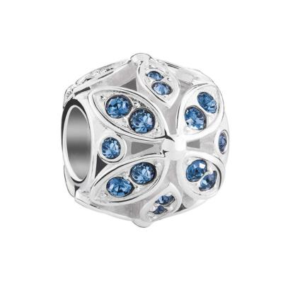 Chamilia FLORAL COLOR ACCENT MONTANA BLUE Swarovski Crystals Bead 2025-1565 $55