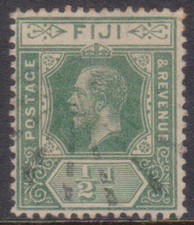 (F263-54) 1912 Fiji 1/2d green KGV stamp (BD)