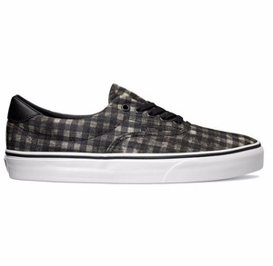 black and white plaid vans