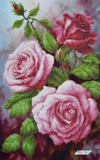 Bead Embroidery Kit Roses Flower DIY Craft Kit Beaded Needlepoint zpk-066