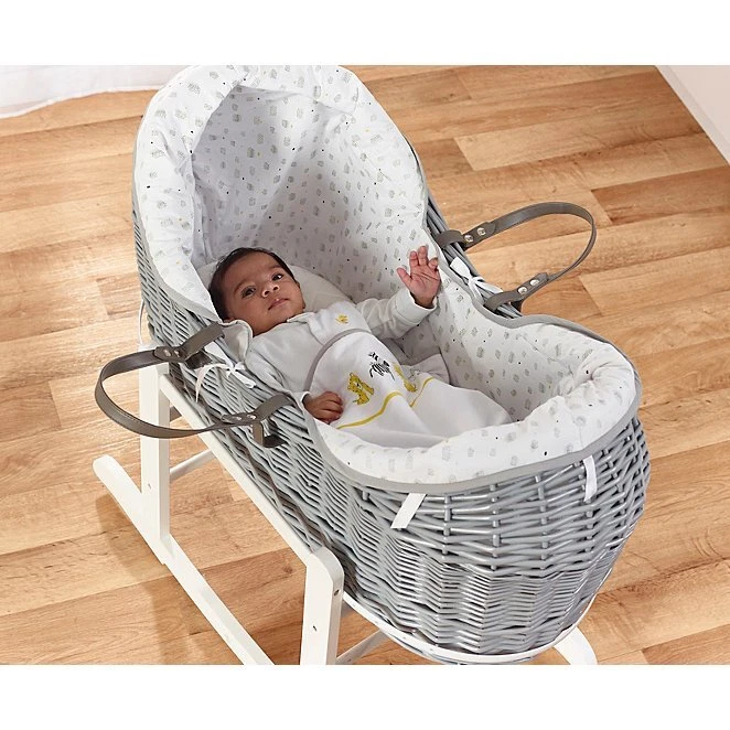 Kinder valley grey wicker moses basket sale