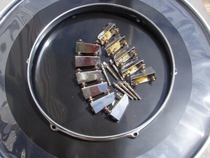 Vintage side tom tension casings, rods rim