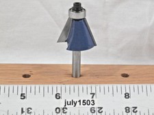 (1) NEW  22.5° Chamfer Bevel Trim 1-1/8OD Carbide Tip Router Bit 1/2 Bearing zm