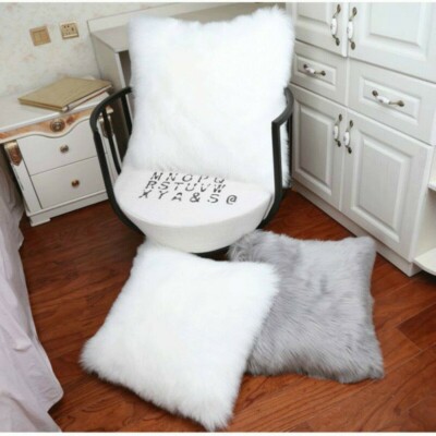 Faux Wool Fur Cushion Covers Fluffy Soft Plush Throw Pillow Cases Home Decor