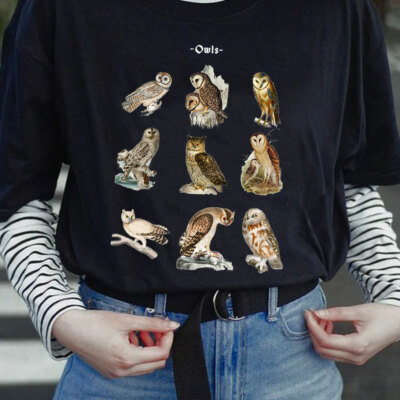 Owl T shirt Owl Kinds Retro Owl Vintage T shirt / %100 Premium