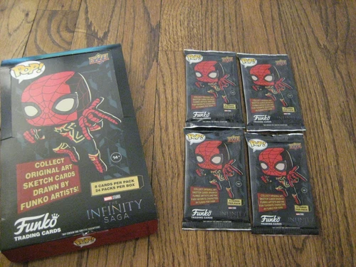 Upper Deck Funko Trading Cards Marvel Infinity Saga Lot of 4 Sealed Packs!