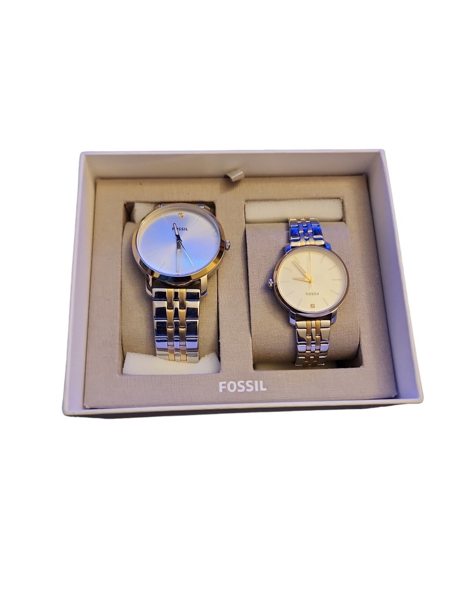 時計 FOSSIL His and Her watch Fossil BQ2644SET His and Her Multifunction Stainless Steel