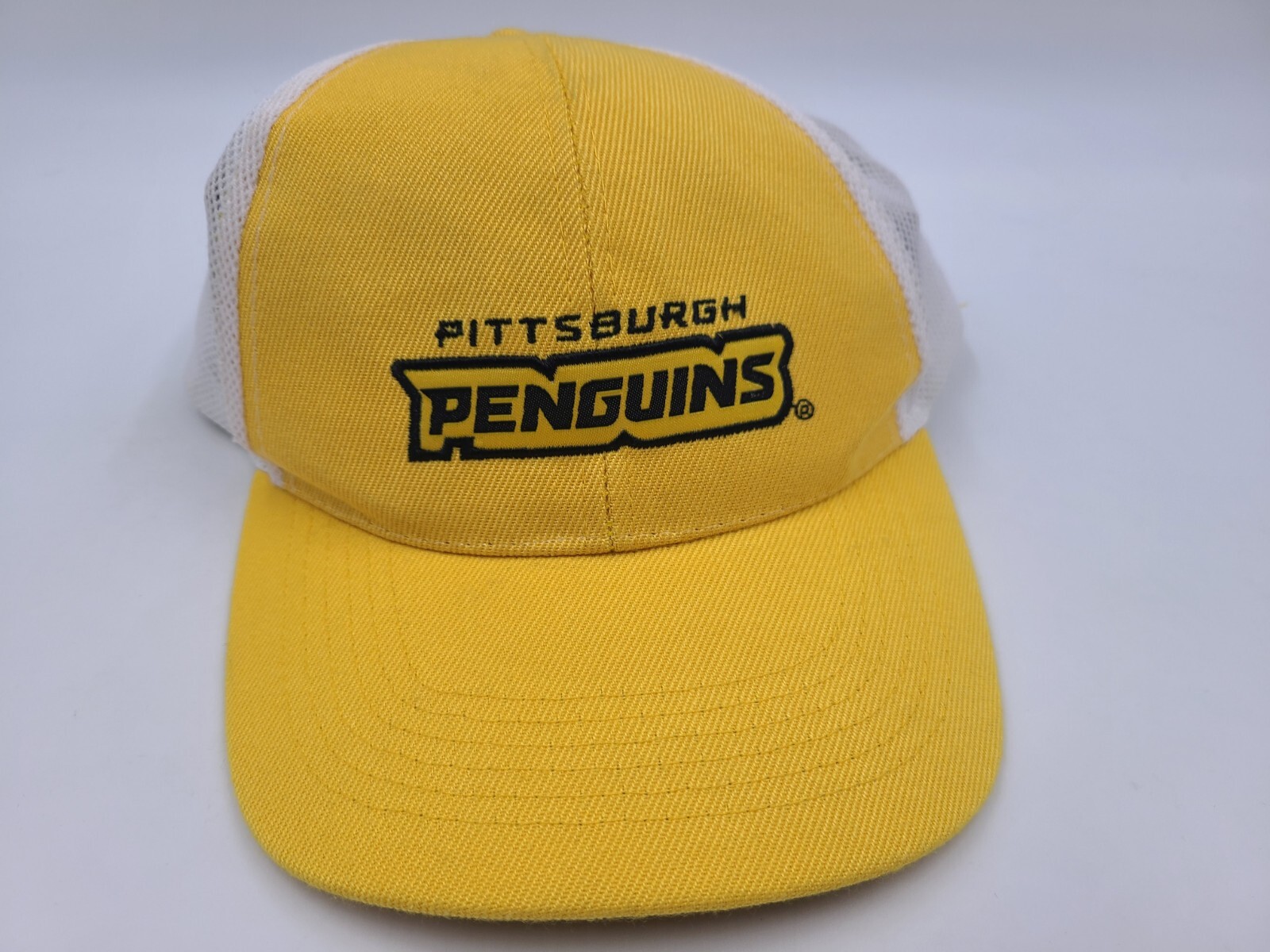 Pittsburgh Penguins Mesh Adjustable Hat Cap Men Women NHL Hockey Yellow White