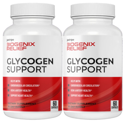 Biogenix Relief Glycogen Support for Optimal Blood Sugar Control - 2 Bottles
