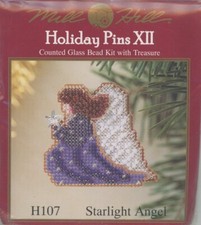 Mill Hill Holiday Pins XII Starlight Angel H107 Glass Star Stitch  Beading KIT
