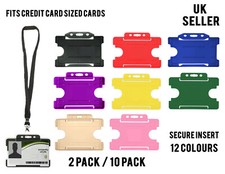 2 / 10 PACK ID Badge Card Holder Lanyard School Work Pass Visitor Neck Strap Lot