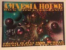 RAVE FLYER AMNESIA HOUSE AT THE SANCTUARY MILTON KEYNES 16/7/93