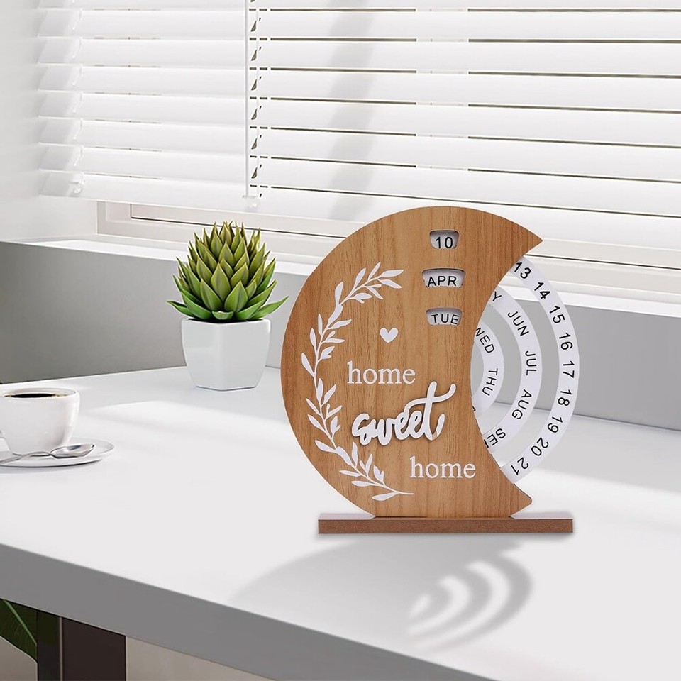 Wooden Calendar Home Porch Decoration Office Desktop Decoration