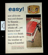 1957 Simoniz All-In-One Turbo-Whipped Car Wax & Cleaner Vintage Print Ad 41809