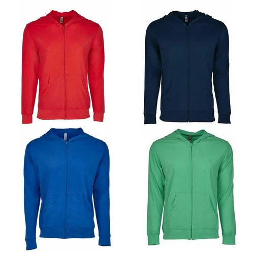 Men's Sweatshirt Hoodie Lightweight "NEXT LEVEL" Full Zip Hooded Jacket -Unisex