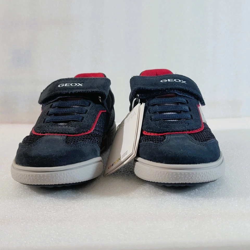 Geox Niños Zapatos Azul Marino/Rojo/Blanco Patente Italiana UE 28 US 10.5 Foto 3 de 4