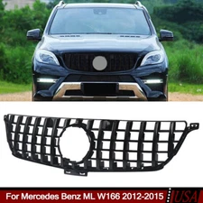 For Mercedes Benz W166 ML350 2012-2015 Gloss Black GT Front Bumper Grille Grill