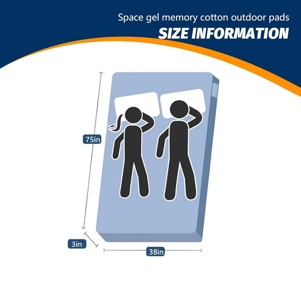 Толстый матрас для кемпинга из пены с эффектом памяти коврик для сна [автомобиль/палатка/кроватка], для улицы/путешествий - Изображение 3 из 4