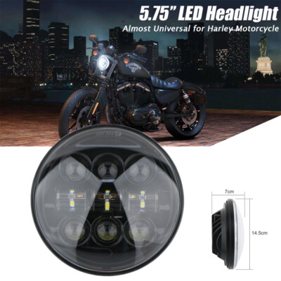 Phare Avant LED Moto 5.75" - 45W, 4000LM, Chrome - Pour Harley Et Autres - H4 Canbus Inclus