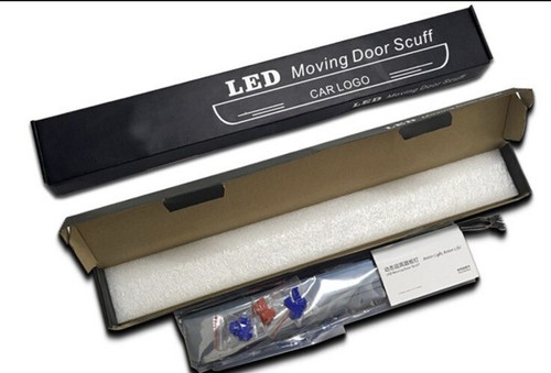 Protector de umbral de puerta LED cromado Ford ST tiras placas raspadas Ford Fiesta Focus ST - Imagen 5 de 7