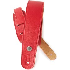 D'Addario Slim Garment Leather 2" Guitar Strap, Red